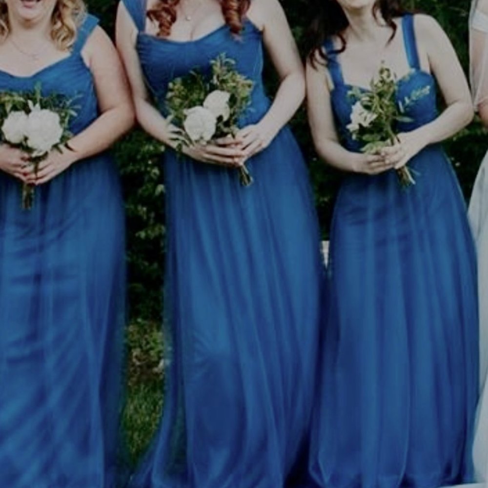 After Six Larkspur Blue Bridesmaid Dress